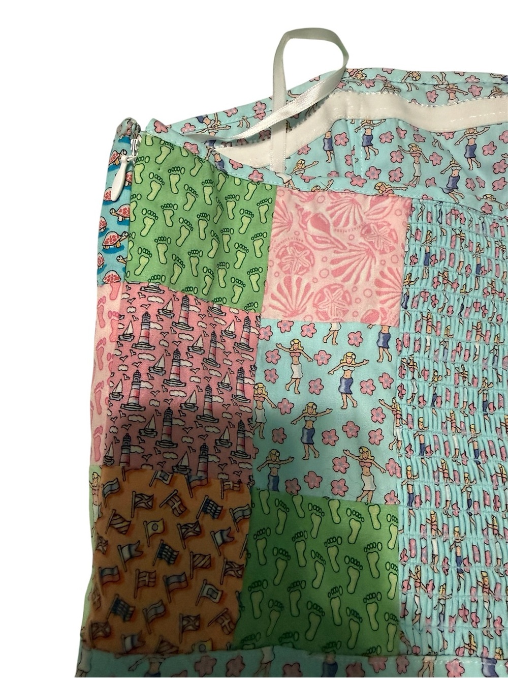 Vineyard Vines Women’s Strapless Patchwork Mini Dress 100% Cotton Size 10 - Picture 6 of 7